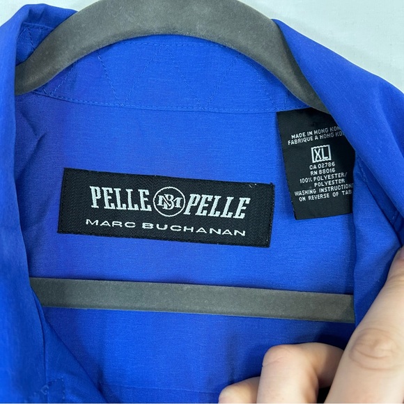 Vintage Pelle Pelle Marc Buchanan Palm Tree Hawaiian Shirt Size XL Camp Aloha - Picture 3 of 6